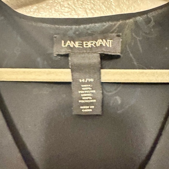 Lane Bryant Black Tunic with Blue and Yellow Pattern - Picture 2 of 3